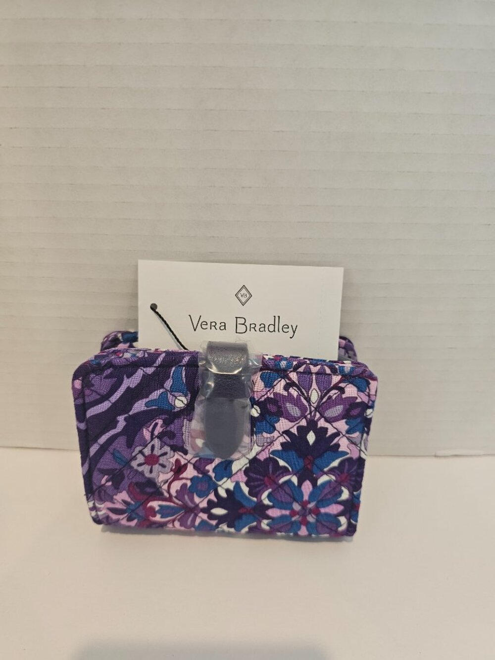NWT Vera Bradley Iconic RFID Small Wallet Regal Rosette Purple Paisley White - Picture 8 of 8